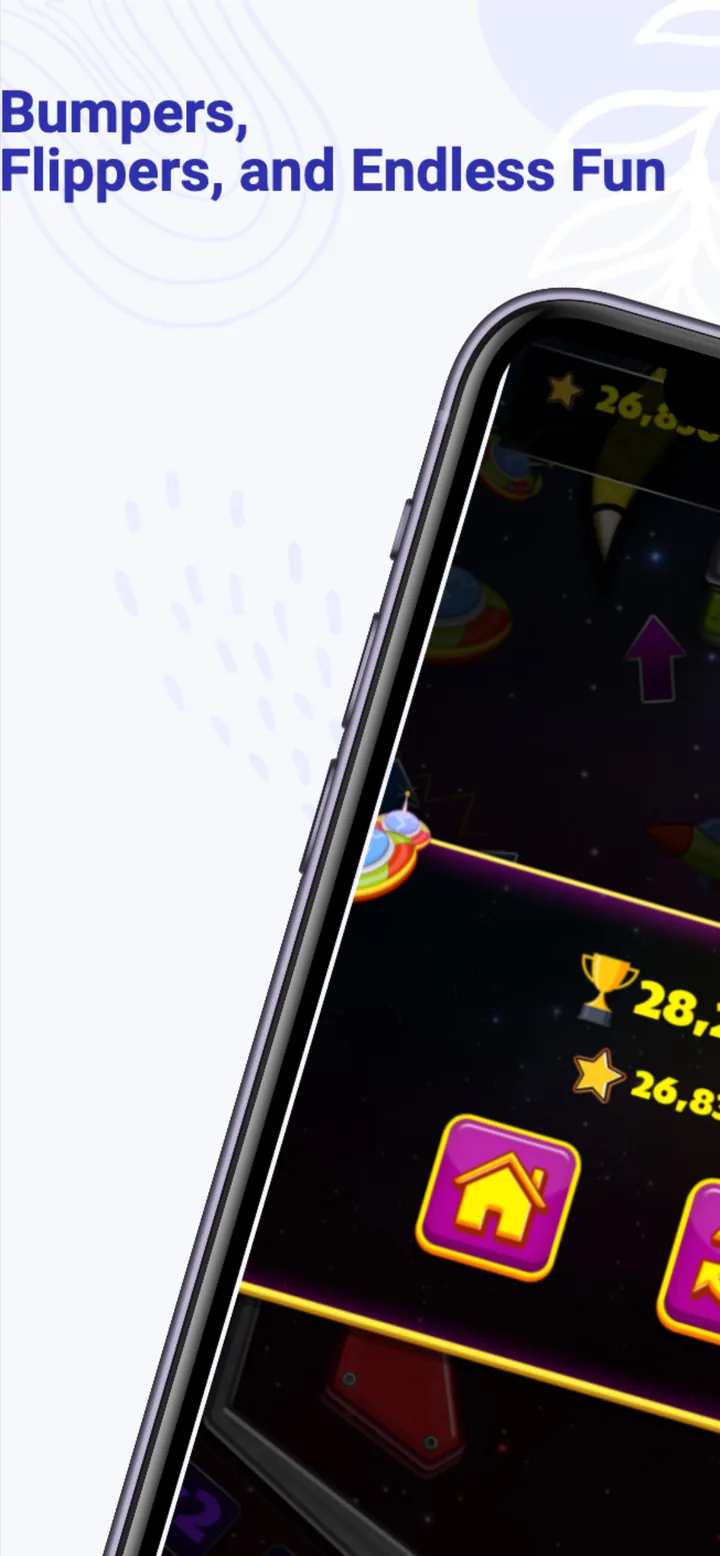 Gameplay with the score display and on-screen controls.