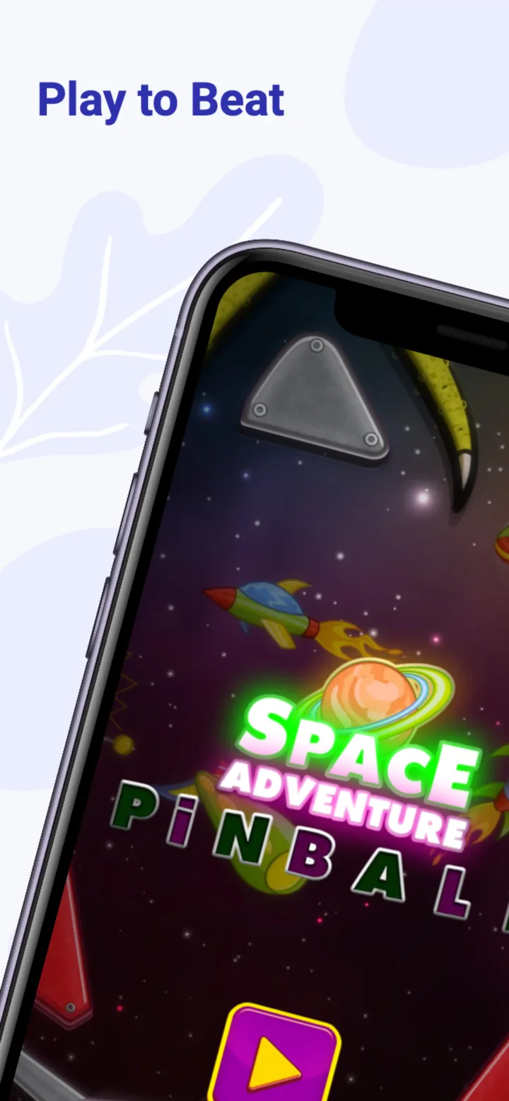 The Pinball Rush title screen with a play button.